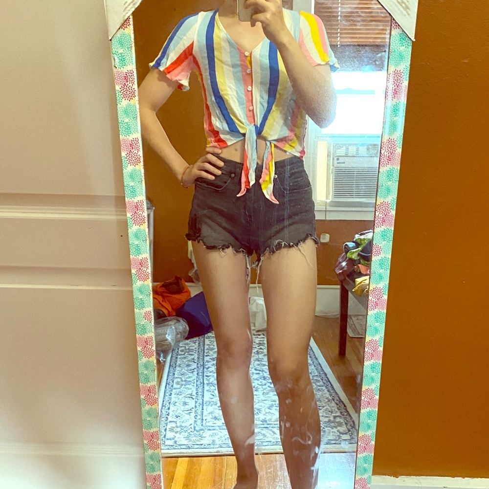 rainbow tie cropped top